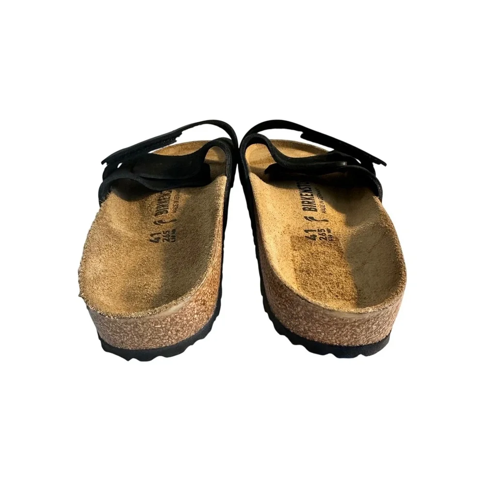 Birkenstock Oita Suede Slide Sandals Size 41 Narrow Black Adjustable‎ Strap NEW